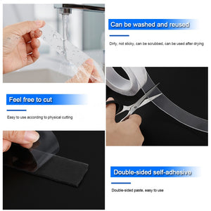 Nano Magic Double Sided Tape (Transparent, Reusable & Waterproof!)