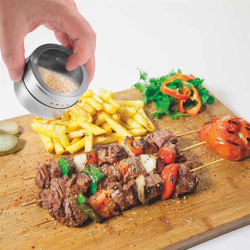 Magnetic Spice Jar Set With Stickers Stainless Steel Spice Tins Spice Storage Container Pepper Seasoning Sprays Tools Spice Jar