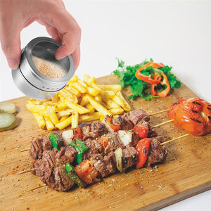 Magnetic Spice Jar Set With Stickers Stainless Steel Spice Tins Spice Storage Container Pepper Seasoning Sprays Tools Spice Jar